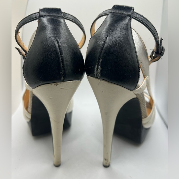 Penny Loves Kenny Black, White and Silver Stiletto Heels - Picture 6 of 16